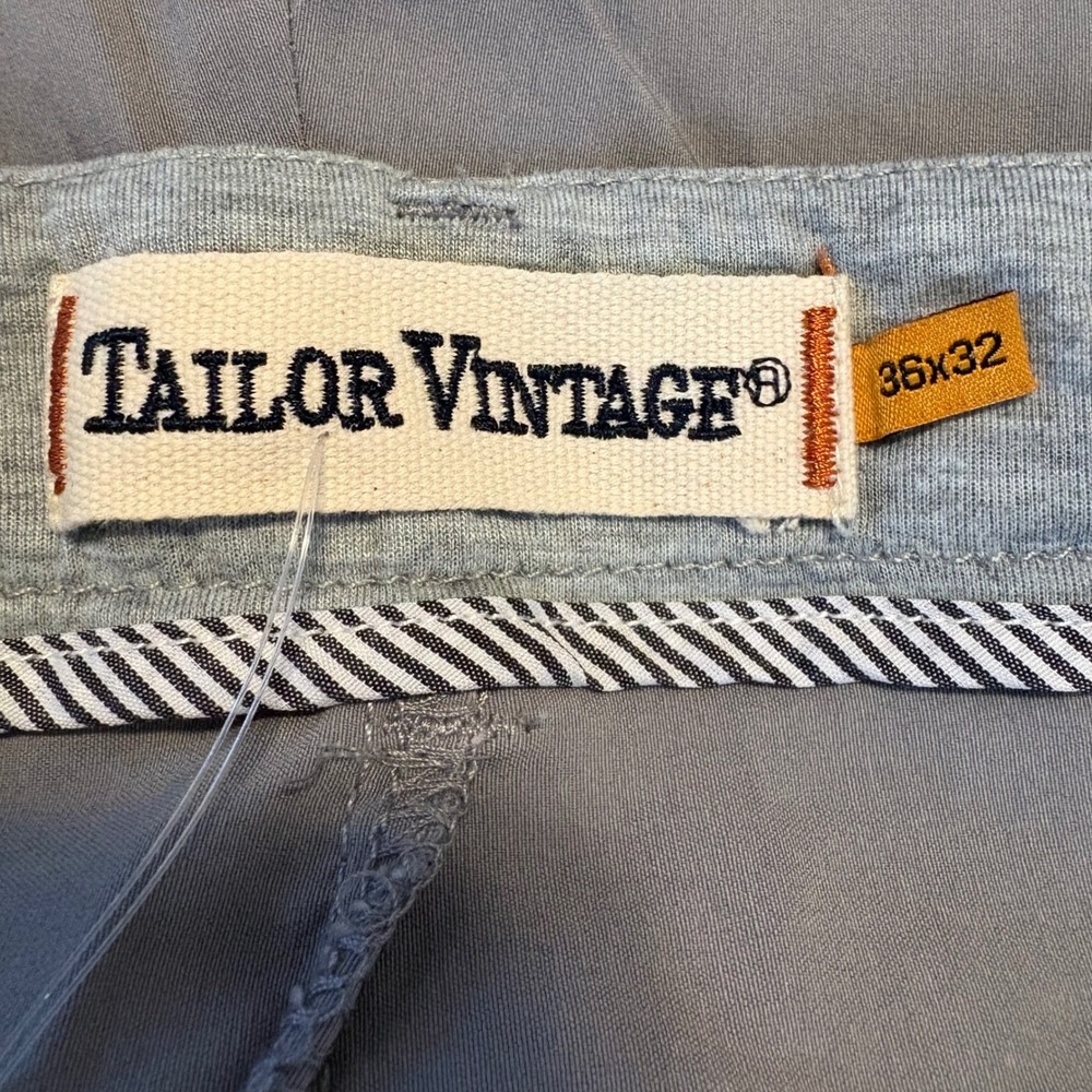 Tailor Vintage Canaan Slim Fit Performance Tech Pants Grey 36x32 Water Resistant - Picture 9 of 11